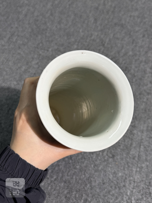 清晚期青花缠枝花卉纹帽筒 - 图6
